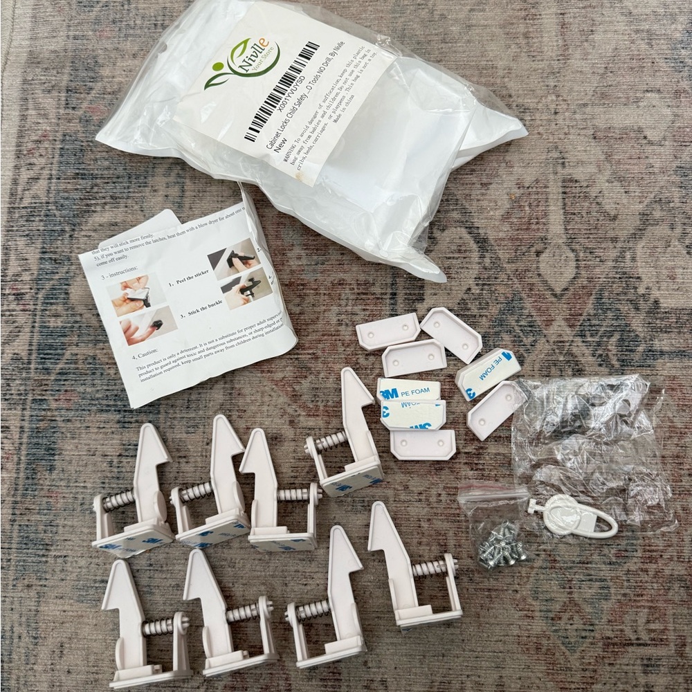 White Child Safety Cabinet Locks